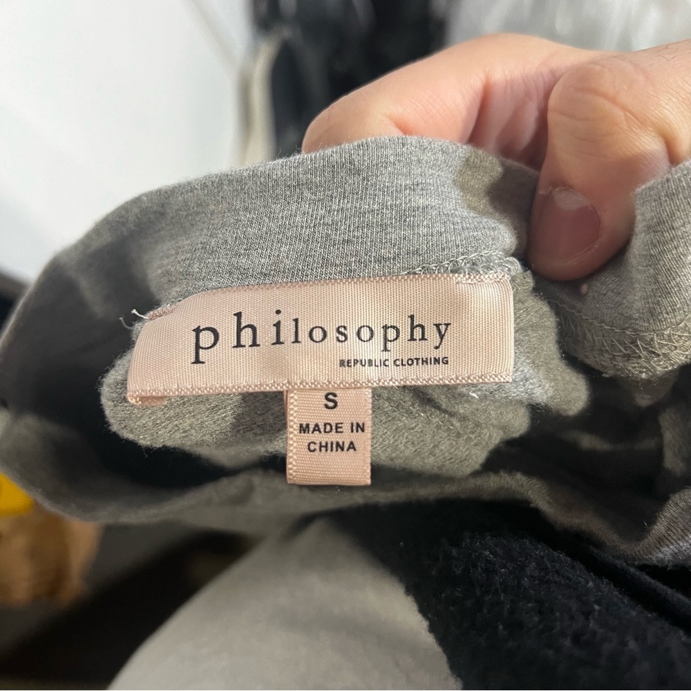 Philosophy Crewneck Sweatshirt Modal Gray Size Small Loungewear Comfy Cozy - Picture 5 of 6
